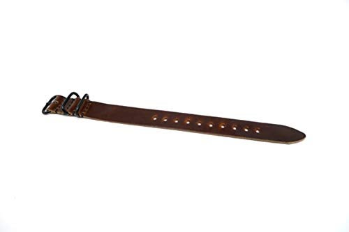 Da Luca 1 Piece Military Watch Strap - Brown Chromexcel (PVD Buckle) : 26mm - Image 2