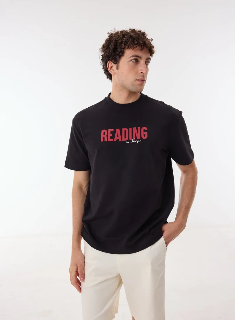 أشيتا فرنانديز Axel Men’s Black Cotton Blend T-Shirt – Relaxed Fit Waist Length Slip-On Lightweight Casual Wear