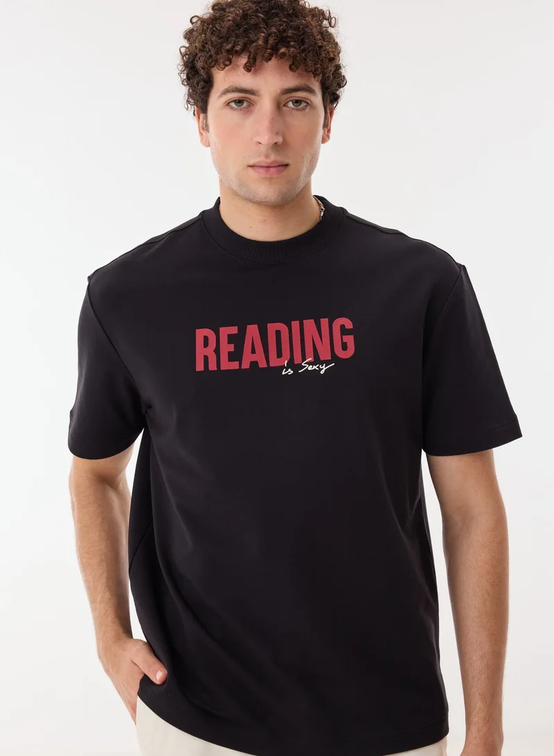 أشيتا فرنانديز Axel Men’s Black Cotton Blend T-Shirt – Relaxed Fit Waist Length Slip-On Lightweight Casual Wear