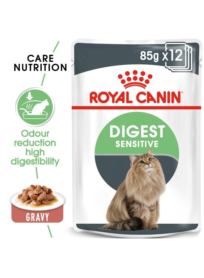 Royal Canin Digestive Care Wet Food in Gravy for Sensitive Adult Cats (1+ Years)   - 12x85g - Image 1