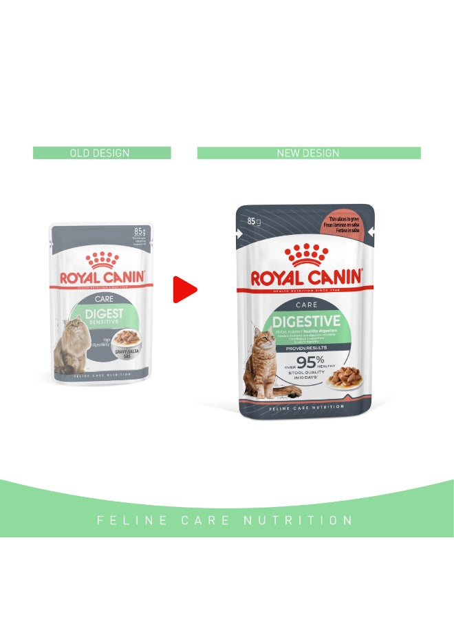 Royal Canin Digestive Care Wet Food in Gravy for Sensitive Adult Cats (1+ Years)   - 12x85g - Image 2
