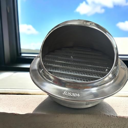 KIRMANI All In One Steel Cowl Cover, Size- 6 inches use for Chimney and 150 mm Exhaust Fan (Silver) - Image 1