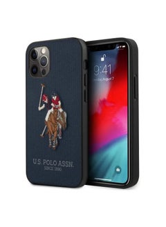 U.S.Polo iPhone 12 / 12 Pro 6.1inch PU Hard Case Polo Embroidery / Shock & Drop Protection / Suitable with Wireless Chargers / Officially Licensed - Navy Blue  - Image 1