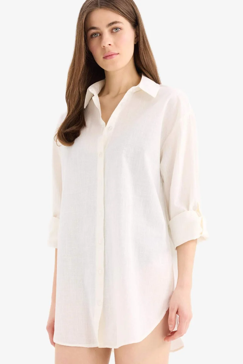 ديفاكتو Fall in Love Regular Fit Beach Shirt