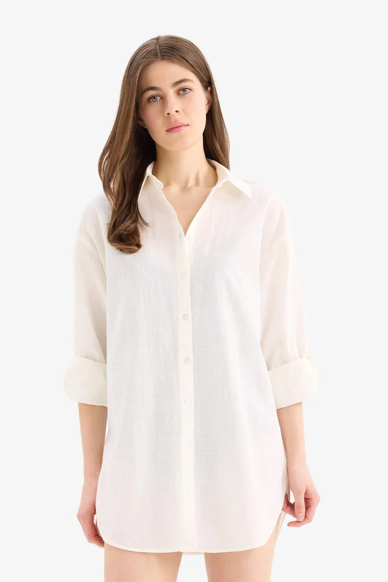 ديفاكتو Fall in Love Regular Fit Beach Shirt