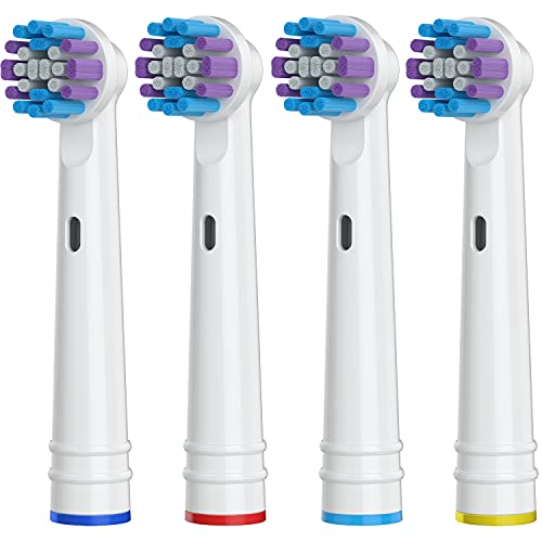 Mailink Replacement Toothbrush Heads for OralB 4 Pack Replacement Heads Compatible with Oral B Braun Electric Toothbrush 1 Count Pack of 4