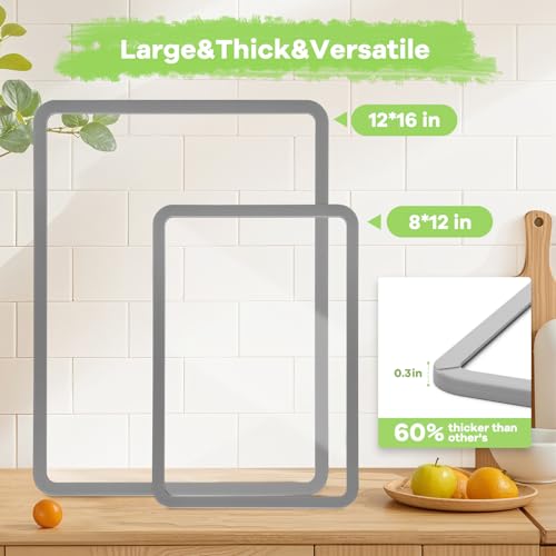 IDekooror Cutting Board, Tempered Glass Cutting Board for Kitchen Counter, 2Pcs Chopping Board Set with Non-Slip Silicone Edges, Heat Resistant, Dishwasher Safe, Kitchen Decoration - Image 3