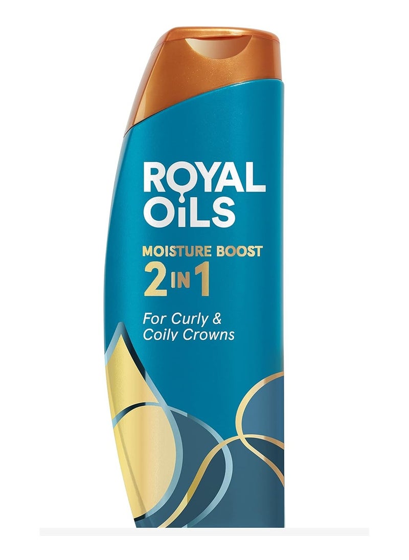 Head & Shoulders Head & Shoulders Dandruff Shampoo & Conditioner 2 in 1 Royal Moisture Boost, Scalp Care, for Natural, Curly, Coconut Oil and Apple Cider Vinegar, Sulfate Free, 13.5 Fl Oz, 400 ml  - Image 1