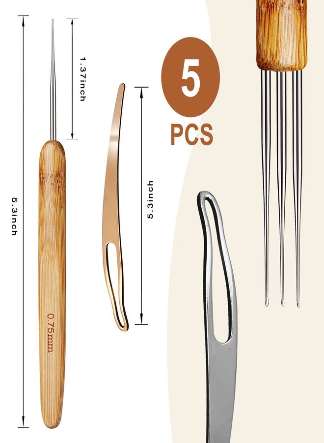KACOLA Dreadlock Crochet Hook for Hair, Loc Needle for Dreads, Dreadlocks Crochet Needle, Interlocking Tool for locs, Braid Craft(0.75mm) - Image 2