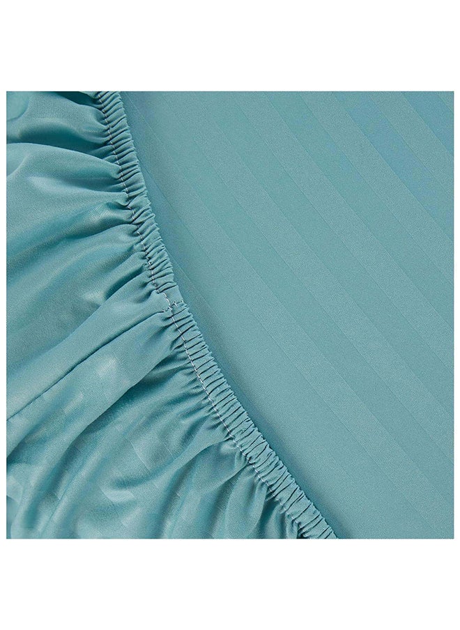 Hotel Collection HOTEL COLLECTION Stripe GreenTwin Single size Fitted Sheet 120x200 cm with 2 Pillow Cases  - Image 2