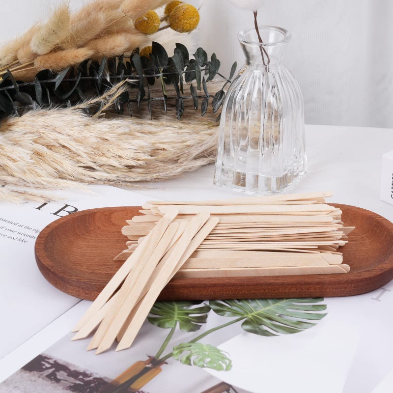 MMonDod 1200Pcs Wooden Wax Sticks Small Wax Spatula Eyebrow Wax Sticks for Hair Removal Eyebrow Lip Nose Brow Wax Applicator Sticks (Slanted Handle) - Image 5
