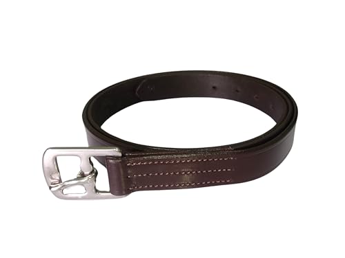 LEXNEL Genuine Leather English Stirrup Leather Durable Comfortable Brown Stirrup Leather for English Saddle Made from Leather with Stainless Steel Hardware 1 Pair 60 Inch - Image 3