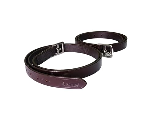LEXNEL Genuine Leather English Stirrup Leather Durable Comfortable Brown Stirrup Leather for English Saddle Made from Leather with Stainless Steel Hardware 1 Pair 60 Inch - Image 1