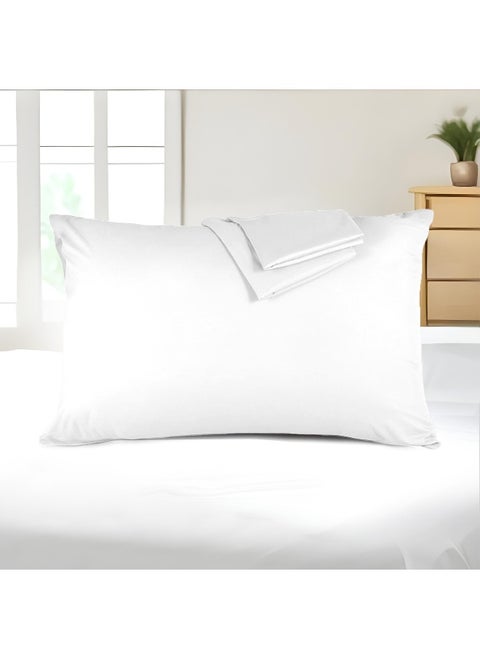 Microfiber Pillow Cases 2 Piece Set 50X75Cm, 20X30 Inches White Pillow Cover Soft Brushed Supersoft Fabric Pillow Cases Standard Size