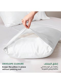 Rest Microfiber Pillow Cases 2 Piece Set 50X75Cm, 20X30 Inches White Pillow Cover Soft Brushed Supersoft Fabric Pillow Cases Standard Size  - Image 2