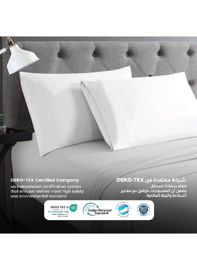 Rest Microfiber Pillow Cases 2 Piece Set 50X75Cm, 20X30 Inches White Pillow Cover Soft Brushed Supersoft Fabric Pillow Cases Standard Size  - Image 3