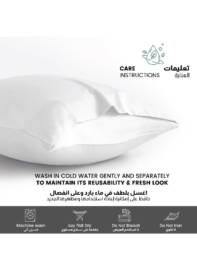 Rest Microfiber Pillow Cases 2 Piece Set 50X75Cm, 20X30 Inches White Pillow Cover Soft Brushed Supersoft Fabric Pillow Cases Standard Size  - Image 5