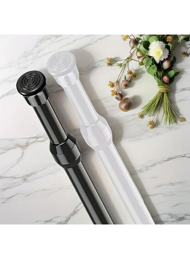 Adjustable Tension Curtain Rod Black 60 110cm Multi Purpose No Drill Telescopic - Image 1