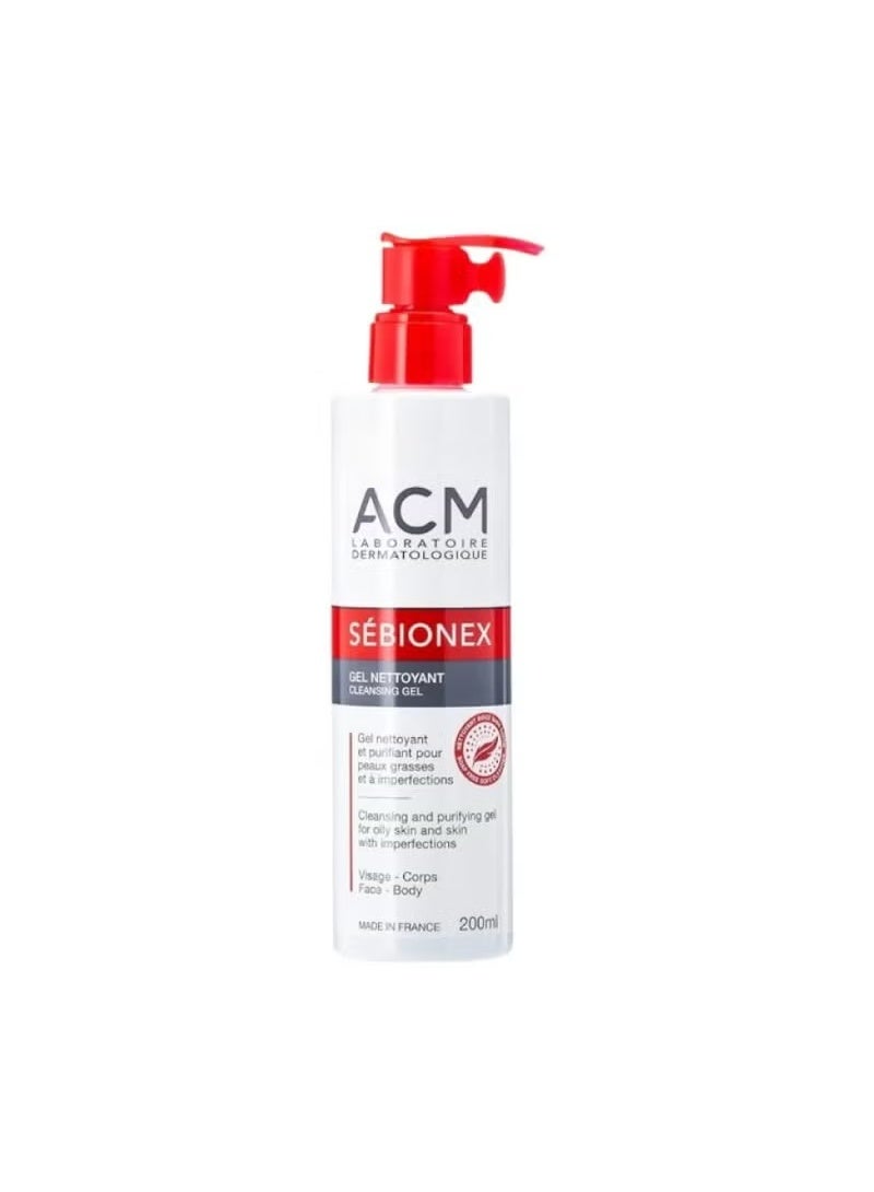 Sebionex Cleansing Gel, 200ml - Gentle facial wash for oily and acne-prone skin