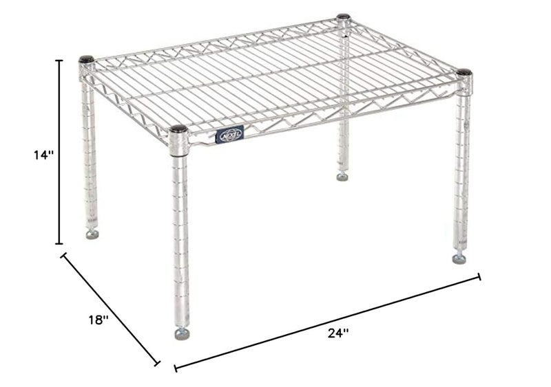 Nexel Commerical Wire Shelf Platform Dunnage Storage Rack, 18" x 24" x 14", Chrome - Image 2