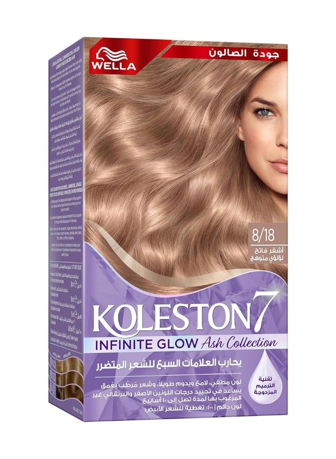 WELLA Supreme Hair Color Infinite Glow Ash 8/18 Glowing Light Pearl Blonde milliliterml - Image 2