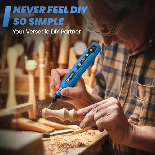 HARDELL Cordless Rotary Tool, 5 Variable Speed Mini Rotary Tool Kit with 69 Accessories, 3.7V Type-C Charging Power Rotary Tool for Engraving, Sanding, Polishing, Carving, Cutting, DIY Crafts - Image 3