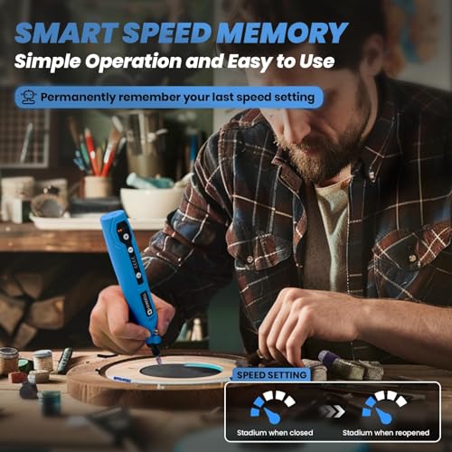 HARDELL Cordless Rotary Tool, 5 Variable Speed Mini Rotary Tool Kit with 69 Accessories, 3.7V Type-C Charging Power Rotary Tool for Engraving, Sanding, Polishing, Carving, Cutting, DIY Crafts - Image 4
