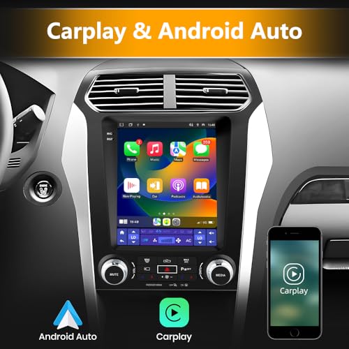 Junsun Android 13 Car Radio Stereo for Ford Explorer 2011-2019, 9.7 inch Touch Screen with Wireless CarPlay Android Auto DSP Bluetooth GPS Navitation - Image 3