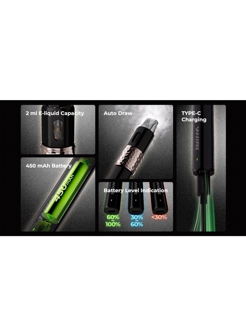 WHIRL F Vape Refill Juice Kit Pod System Blue 2mL 450mAh - view 5