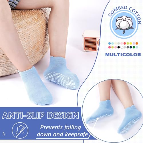 Tphon Non Slip Toddler Socks 12 Pairs Kids Grip Sock for Boys Girls Baby Ankle Socks with Gripper for 1-3 Year Children - Image 3