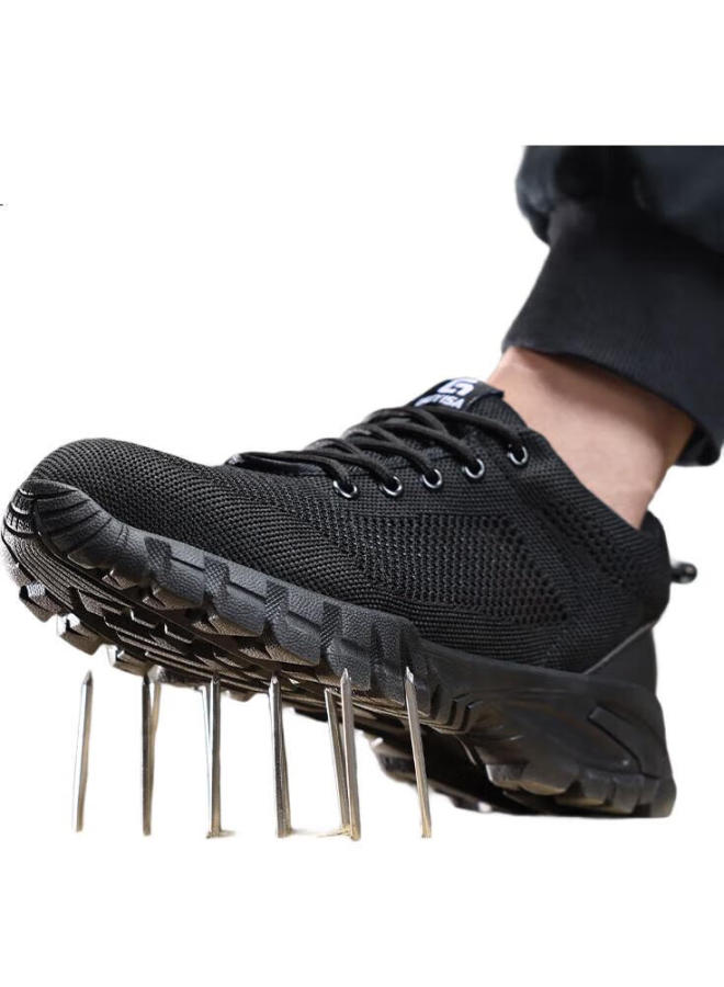 JUNBU Safety Shoes For Men, Summer Breathable Steel Toe Cap, Anti-Smashing, Anti-Puncture, Lightweight, Odor-Resistant, Construction Site Work Shoes 1125T Size 45 - Image 1