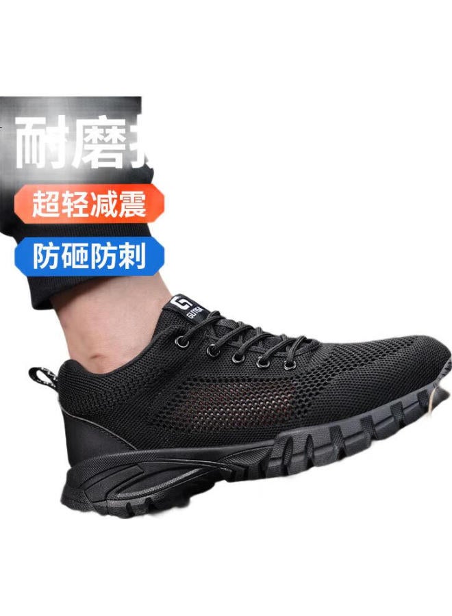 JUNBU Safety Shoes For Men, Summer Breathable Steel Toe Cap, Anti-Smashing, Anti-Puncture, Lightweight, Odor-Resistant, Construction Site Work Shoes 1125T Size 45 - Image 3