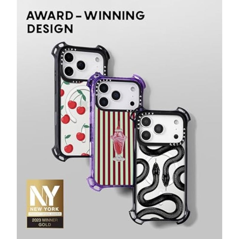 كاستيفي CASETiFY Bounce iPhone 17 Pro Max Case 【Shockproof/Compatible with Magsafe / 21.3 ft. 7X Military Grade Drop Protection】 - Y2K Jaguar - Clear Black - Image 3