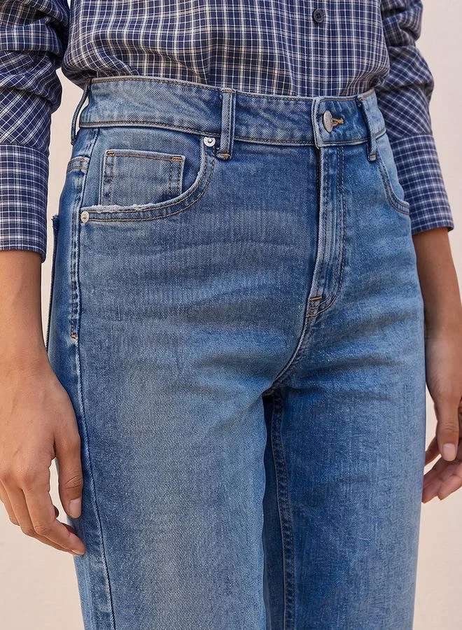 Lee Cooper BLUE Lee Cooper Slim Fit Button Closure Cotton Jeans for Women | Best Price UAE