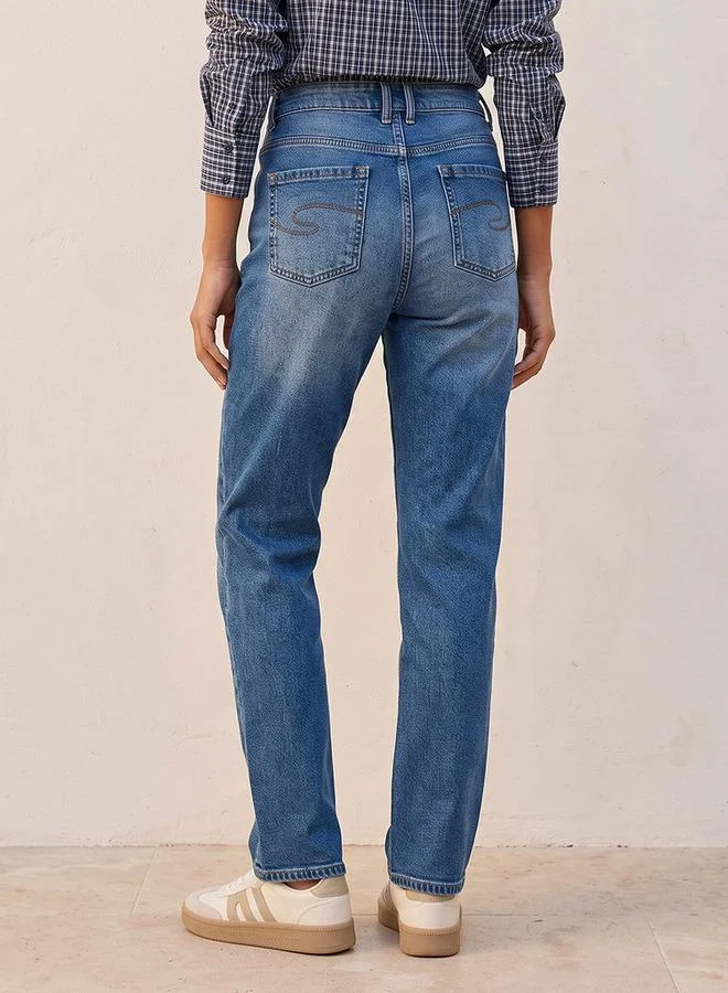 Lee Cooper BLUE Lee Cooper Slim Fit Button Closure Cotton Jeans for Women | Best Price UAE