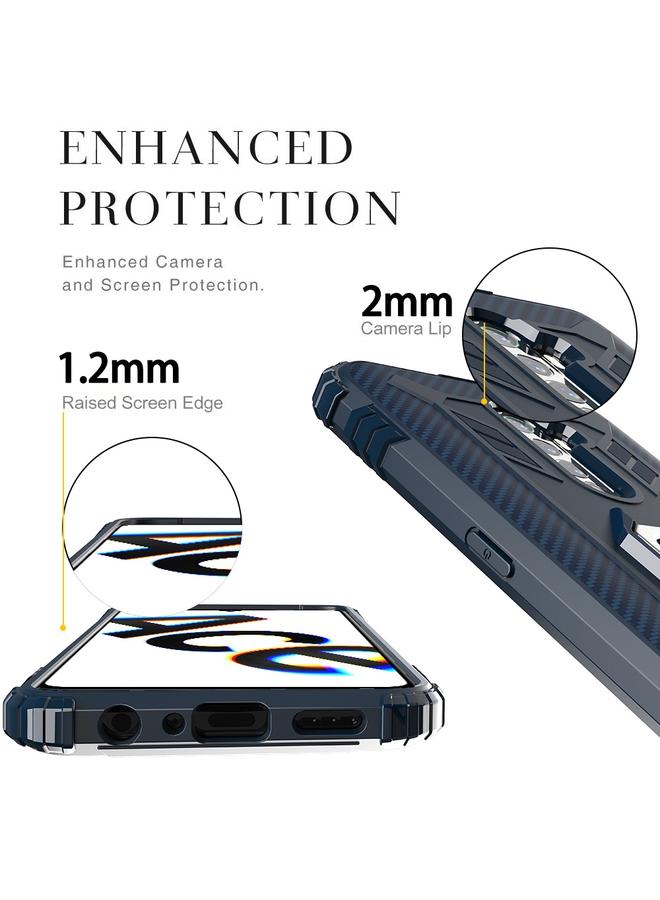 اس-توب جراب لهاتف OPPO Realme X2 Pro / Reno Ace جراب واقٍ من ألياف الكربون مع حامل حلقي يدور 360 درجة - Image 4