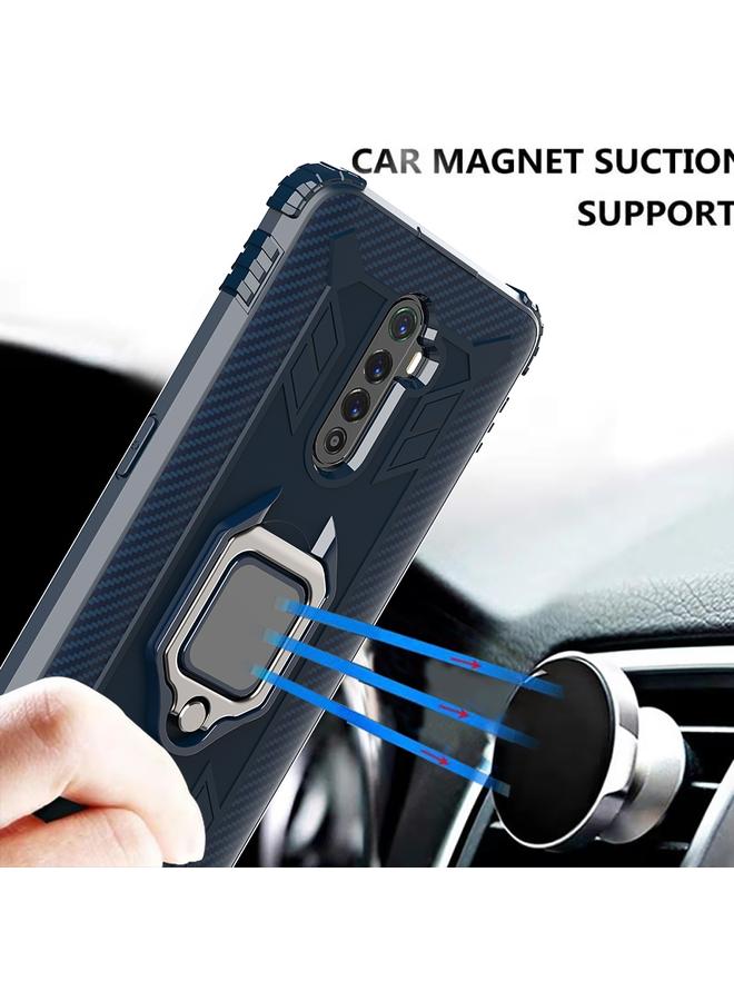 اس-توب جراب لهاتف OPPO Realme X2 Pro / Reno Ace جراب واقٍ من ألياف الكربون مع حامل حلقي يدور 360 درجة - Image 3