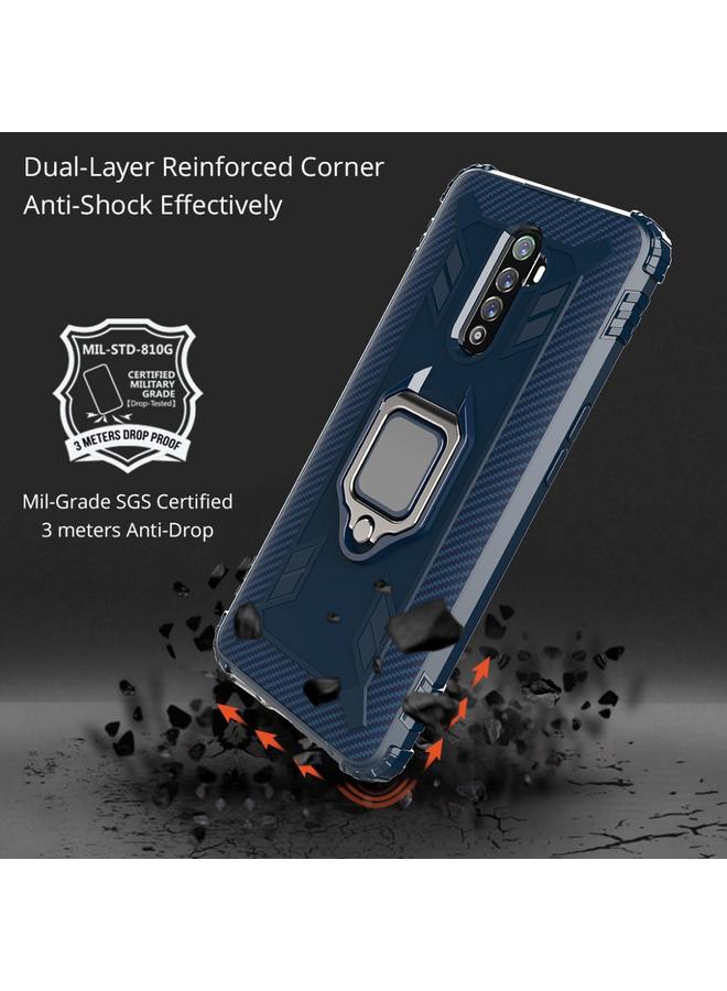 اس-توب جراب لهاتف OPPO Realme X2 Pro / Reno Ace جراب واقٍ من ألياف الكربون مع حامل حلقي يدور 360 درجة - Image 5