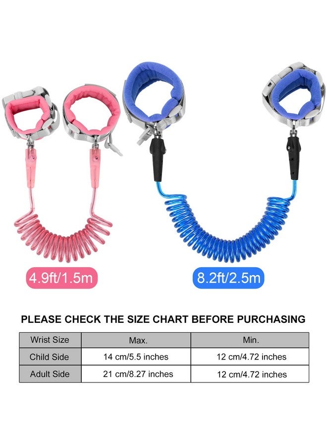Blisstime Toddler Leash, 2 Pack Kid Leash Anti Lost Wrist Link with Key Lock Baby Leash Harness for Toddler (Blue+Pink) - Image 1
