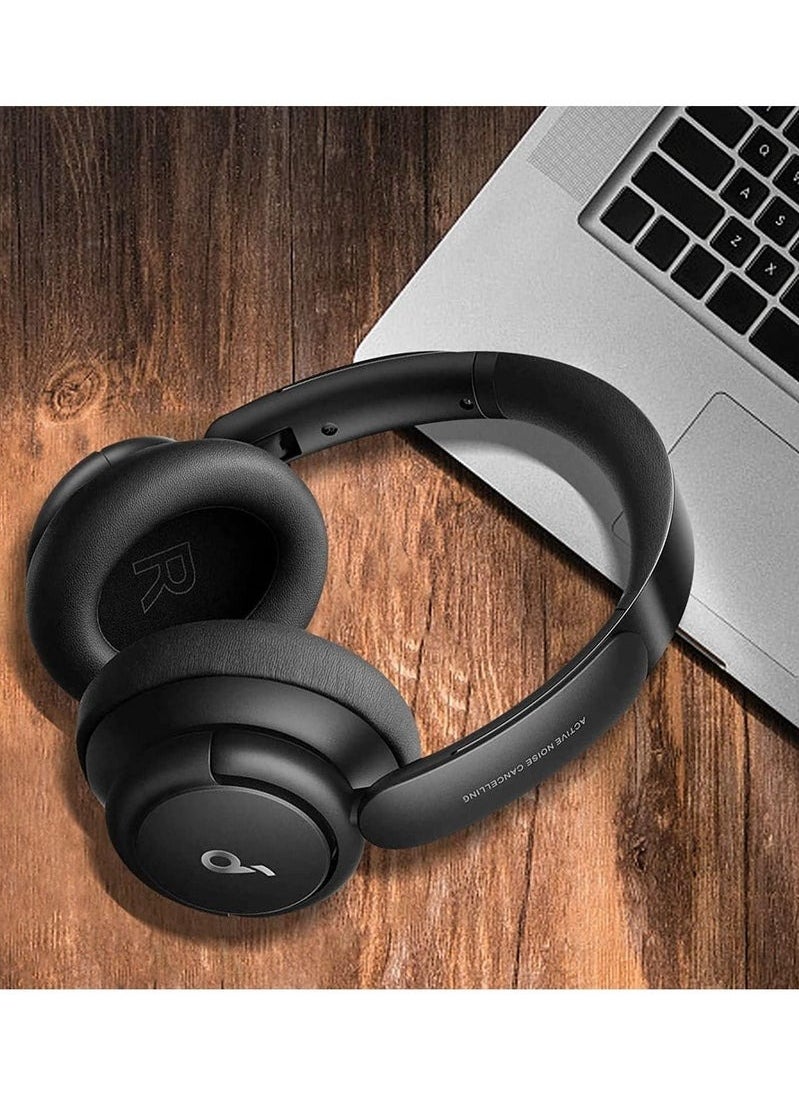 اوليو - وسائد أذن بديلة لسماعات Anker Soundcore Q30 وAnker Q35، وسائد أذن Life Q30 مع جلد بروتين وإسفنج الذاكرة (أسود) - Image 1