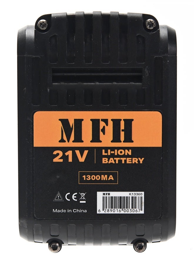 MFH TOOLS 21V Li-Ion Battery -1300mA - Replacement Battery Pack, Rechargeable, Compatible Power Tool Battery for Cordless Tools, Drills, Impact Wrench, Screwdriver, Rotary Hammer, Angle Grinder - Image 3