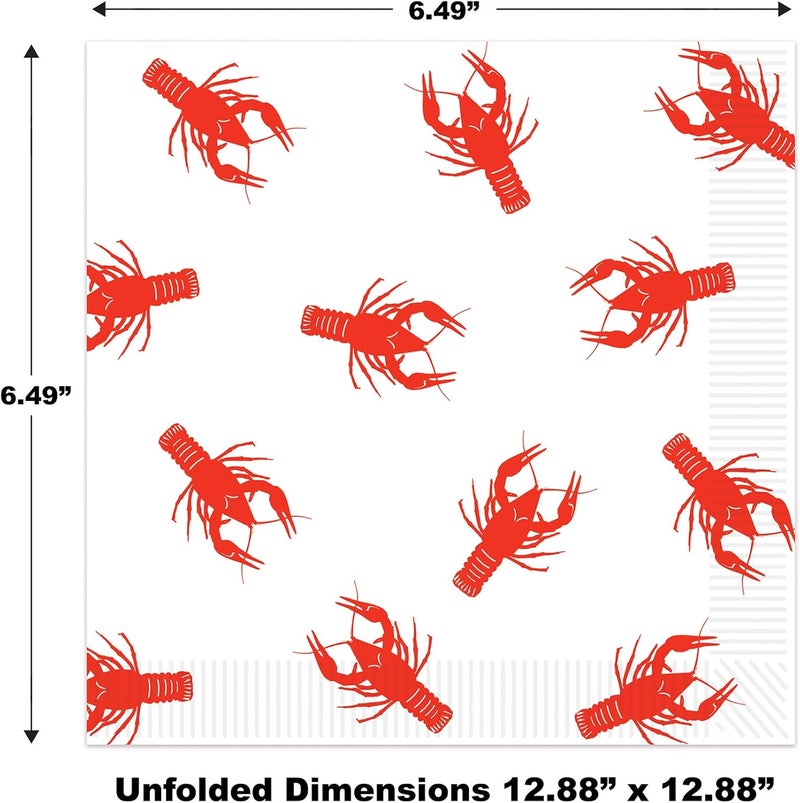 Beistle Crawfish Luncheon Napkins 2Ply 16Pkg - Image 2