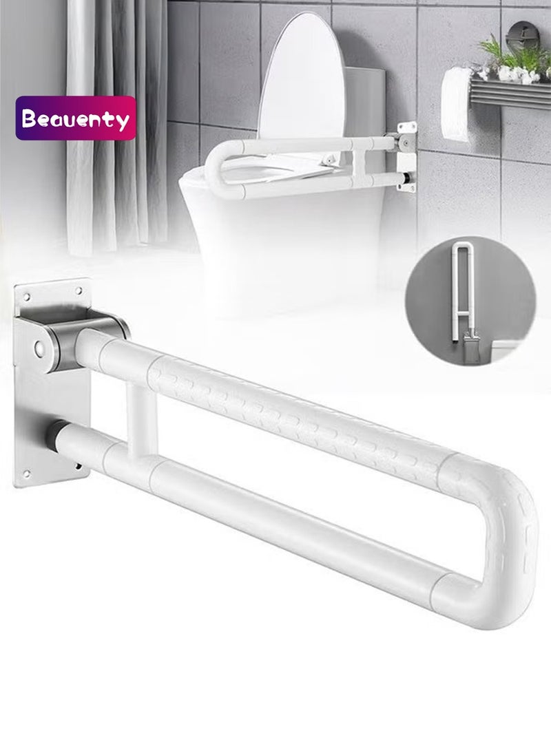 بيوينتي إسقاط شريط مرحاض 60 سم قلب لأعلى قضيب مقاومة الانزلاق فولاذ مقاوم للصدأ طي قضبان مسك الحائط - Image 1