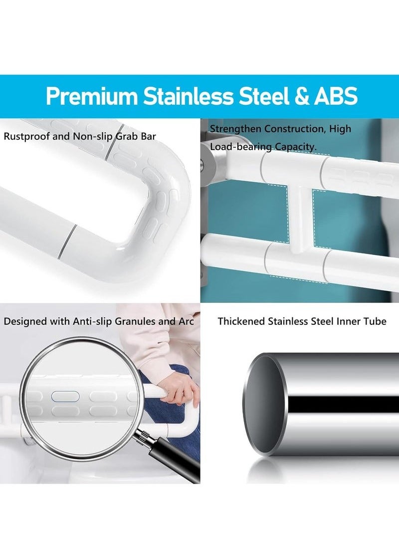 بيوينتي إسقاط شريط مرحاض 60 سم قلب لأعلى قضيب مقاومة الانزلاق فولاذ مقاوم للصدأ طي قضبان مسك الحائط - Image 4