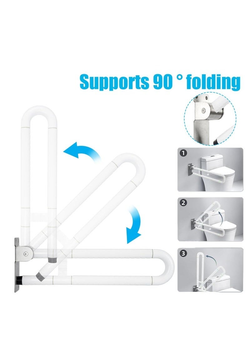 بيوينتي إسقاط شريط مرحاض 60 سم قلب لأعلى قضيب مقاومة الانزلاق فولاذ مقاوم للصدأ طي قضبان مسك الحائط - Image 2