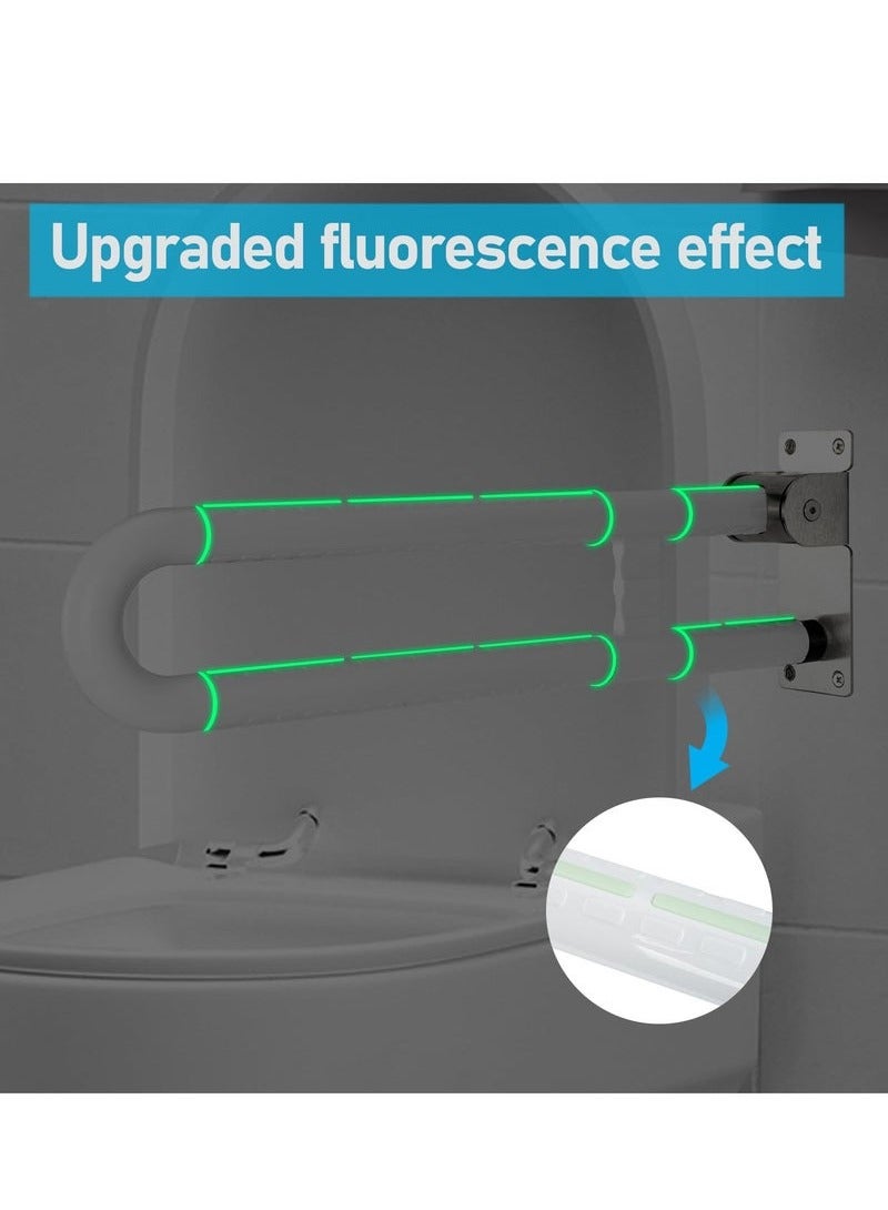 بيوينتي إسقاط شريط مرحاض 60 سم قلب لأعلى قضيب مقاومة الانزلاق فولاذ مقاوم للصدأ طي قضبان مسك الحائط - Image 3