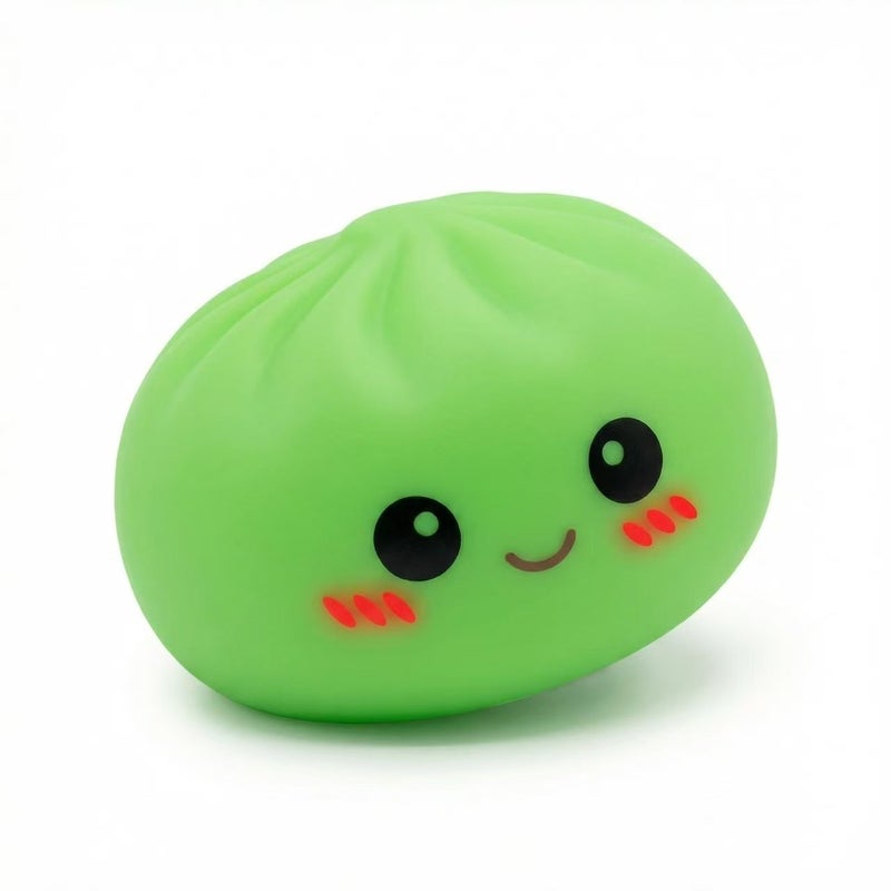 Cross-Border Cartoon Expression Gold Glitter Beads Big Bun Squeeze Toy Blind Box Pull Toy Realistic Flour Small Bun Toy - Image 1