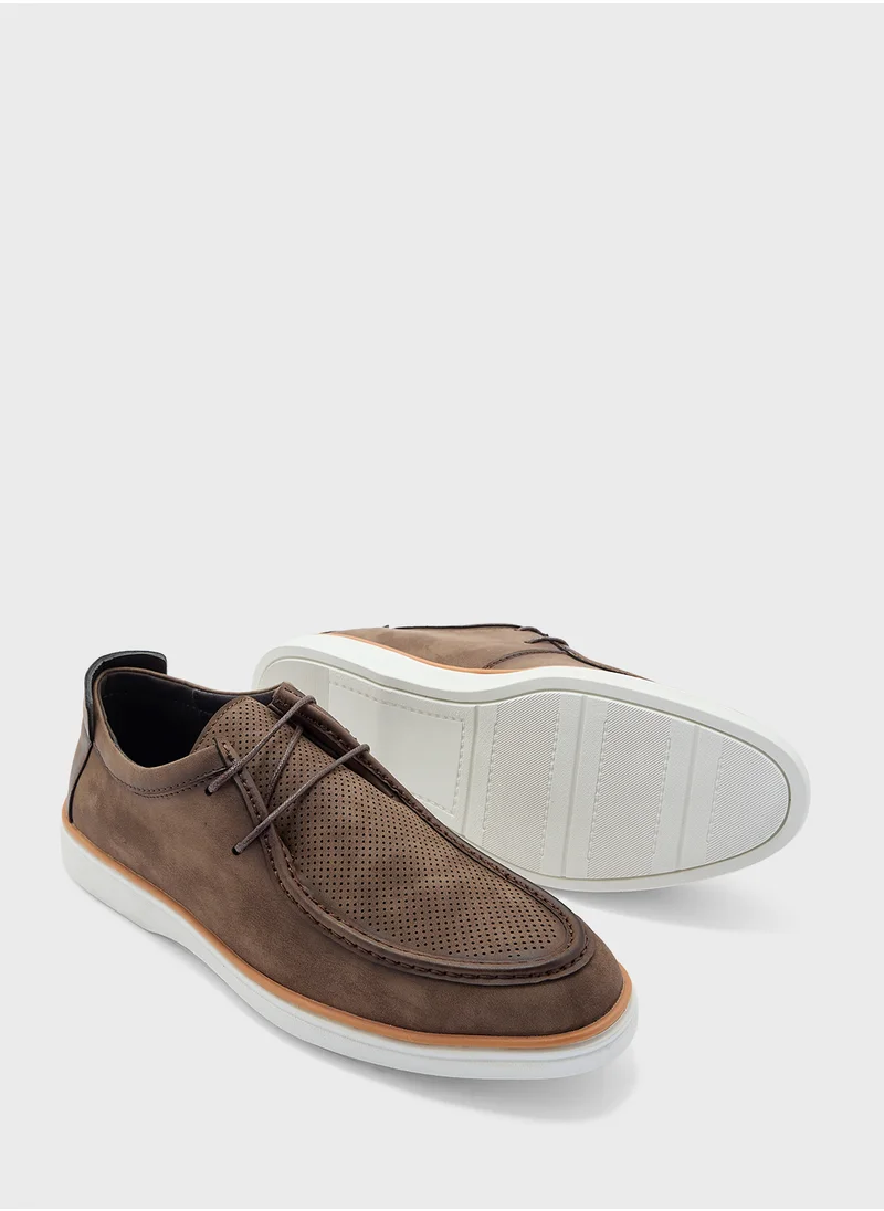 Robert Wood Perforation Detail Casual Lace Ups