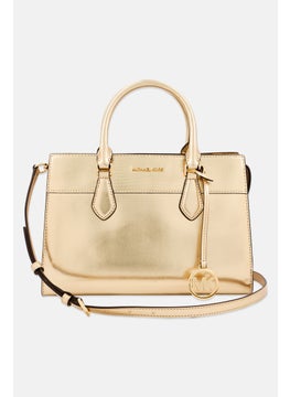 Michael Kors Women Hardware Logo Satchels 21 H x 29 L x 9 W cm, Gold  - Image 3