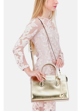 Michael Kors Women Hardware Logo Satchels 21 H x 29 L x 9 W cm, Gold  - Image 2